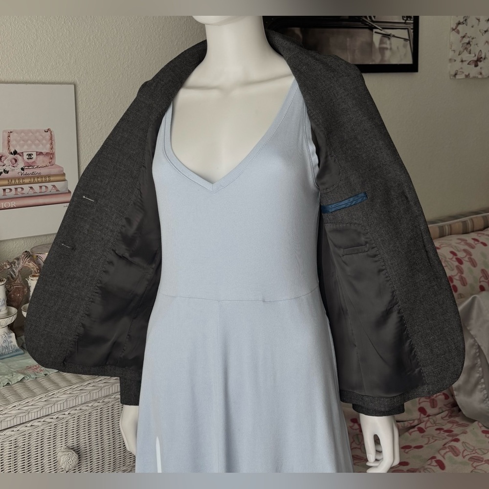J. Crew Charcoal Grey Textured Wool Two Button Blazer Style #96382 Size 0 - Picture 8 of 12